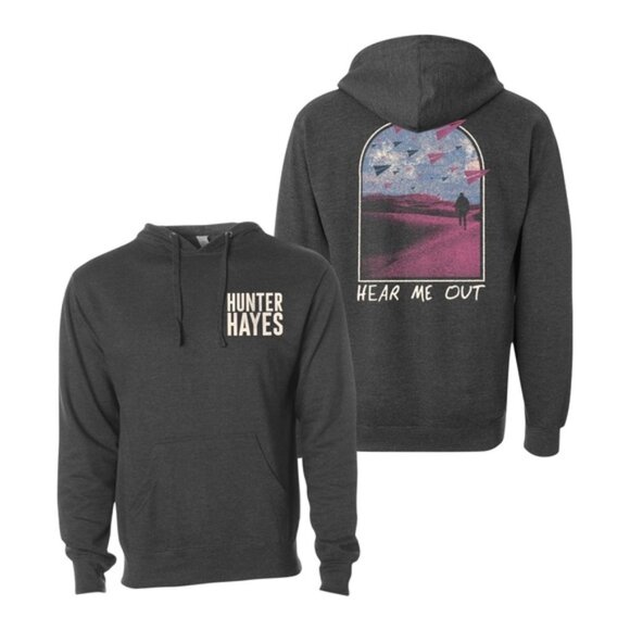 Hunter Hayes Hear Me Out Dark Gray Graphic Hoodie in Size Large - Picture 1 of 8